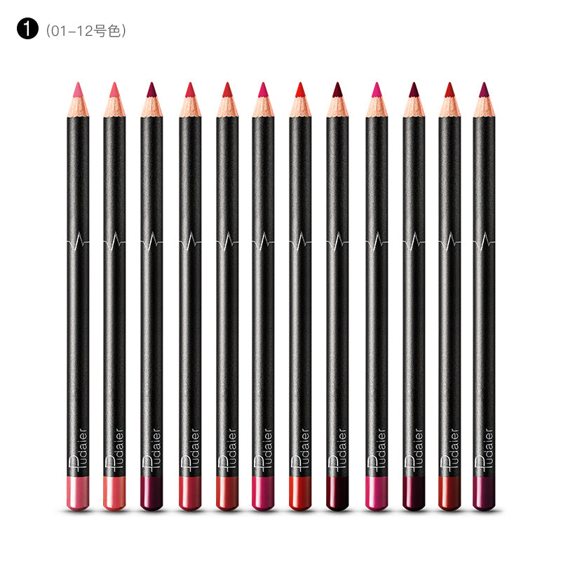 12 color lip liner set,12.9 USD for 12 pieces.