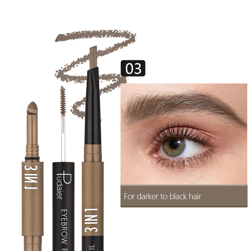 3 In1 Eyebrow Pencil,Light and fast,Waterproof and stain-resistant