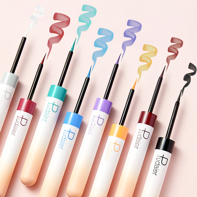 NEWEST PUDAIER COLORFUL LIQUID MATTE EYELINER,Quickly dry,waterproof,Sweat-resistant,smudge-proof,Can be used for painting, tattooing, and children's painting creation.