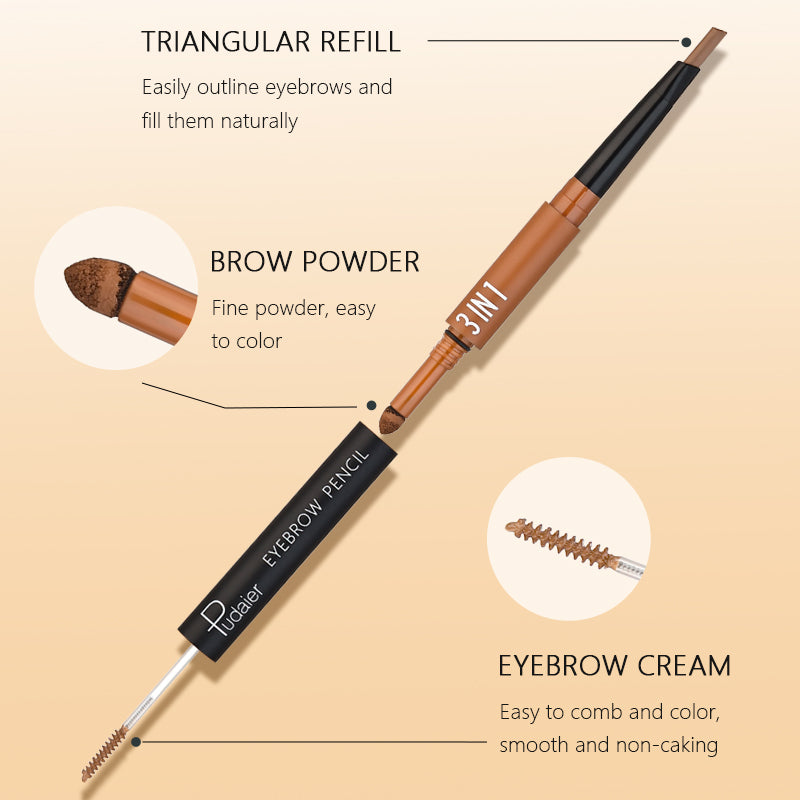 3 In1 Eyebrow Pencil,Light and fast,Waterproof and stain-resistant