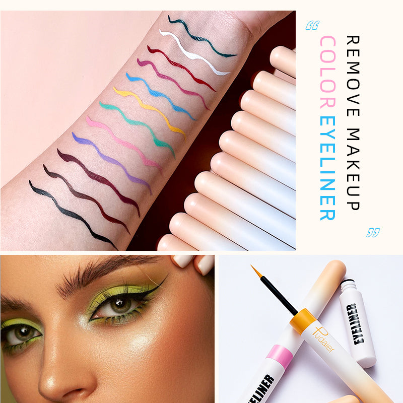 NEWEST PUDAIER COLORFUL LIQUID MATTE EYELINER,Quickly dry,waterproof,Sweat-resistant,smudge-proof,Can be used for painting, tattooing, and children's painting creation.